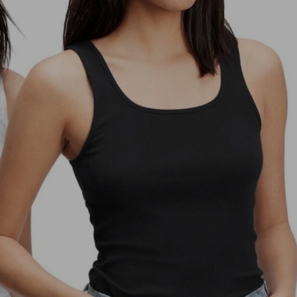 Andrew Scott Black Ribbed Tank Top 100% Cotton